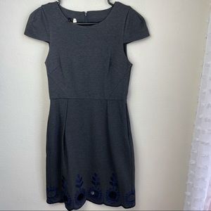 Anthropologie 4.collective 4.C Grey Cap Sleeve Career Dress